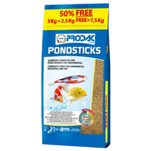 Prodac Pondsticks peleti za srednje/velike ribniške ribe - promo pakiranje 5 + 2,5 kg