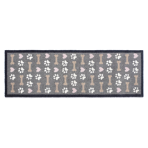 Preproga srce & kosti, siva + roza - 50 x 150 cm