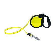 Alcott avtomatski povodec Visibility L, trak - črn neon - 5 m