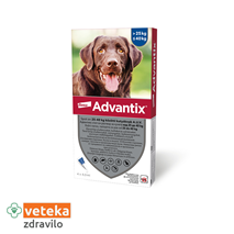 Advantix ampule za pse, nad 25 kg - 4,0 ml - 4 ampule