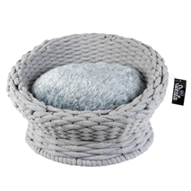 Duvo okroglo ležišče/košara Oyster, siva bombažna vrv - 50 cm