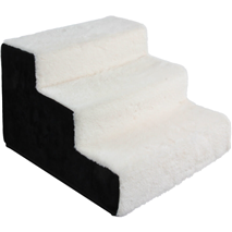 Pawise stopnice Doggy Step, bel pliš - 46 x 40 x 30 cm