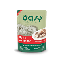 Oasy Natural Range Adult piščanec in govedina v želeju, vrečka - 70 g