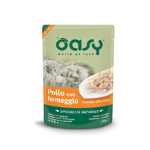 Oasy Natural Range Adult piščanec s sirom v želeju, vrečka - 70 g