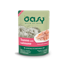 Oasy Natural Range Adult tuna in losos v želeju, vrečka - 70 g