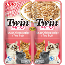 Inaba Cat Ciao Twin Packs, tuna in piščanec v jušnem želeju - 80 g