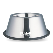 Kumar kovinska posoda krom za dolgouhe pse, gumiran rob - 24,5 cm / 1 l