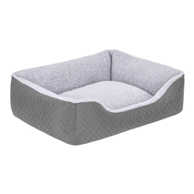 Pet Comfort oglato ležišče Bravo s plišem, različne velikosti - sivo