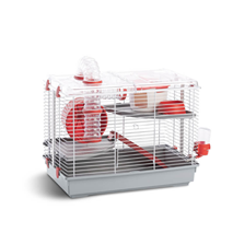 MPS kletka za hrčke Pino, opremljena, rdeče-siva - 45 x 27 x 34 cm