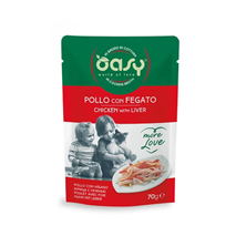 Oasy More Love Adult piščanec in jetrca v juhi, vrečka - 70 g