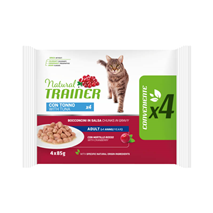 Natural Trainer Cat Multipack Adult, vrečka - tuna - 4 x 85 g