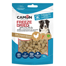 Camon Freeze Dried posladki kocke, piščanec, korenje in špinača - 40 g