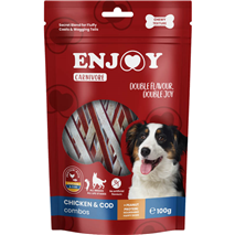 Enjoy Carnivore Combos žvečljivi trakovi, piščanec in trska - 100 g
