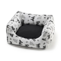 Leopet kvadratno ležišče Rodi Cats, belo-sivo-črno - 50 x 50 x 20 cm