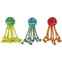 Pawise Play-N-Tug gumijasta žoga z vrv, razli. barve - 26 x 9 cm