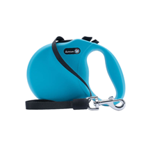 Duncun avtomatski povodec Wanderer L s trakom, moder - 5 m