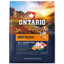 Ontario Adult Medium - bela riba in rjavi riž