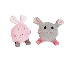 Camon TPR žogica s plišem, miška ali zajček - 6,5 cm