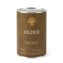 Essential Foods Dog Older Senior Pâté, konzerva - raca in piščanec - 400 g