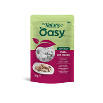 Oasy Cat Natury Adult fileji v želeju, vrečka - piščanec in govedina - 70 g