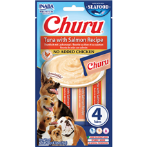 Inaba dog Churu Purée, tuna in losos - 4 x 14 g