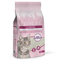 City Cat posip Clumping White, baby powder - 10l