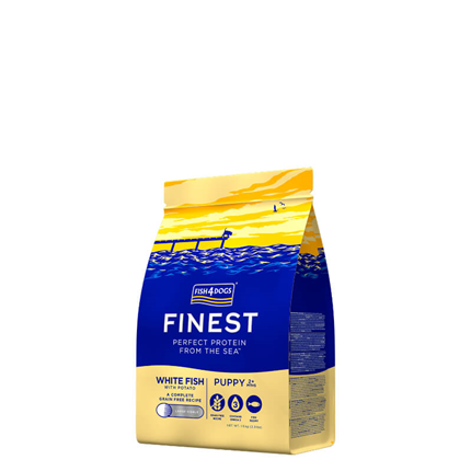 Fish4Dogs Puppy - bela riba, veliki briketi - 1,5 kg