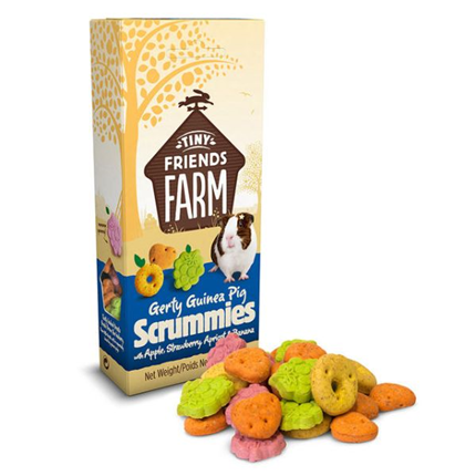 Tiny Friends Farm morski prašiček Scrummies jabolko, jagoda, marelica in banana - 120 g