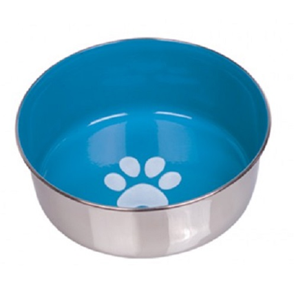 Nobby kovinska posoda Heavy Paw anti slip, modra - 13 cm/0,5 l