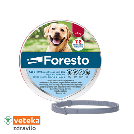 Foresto ovratnica za pse nad 8 kg - 4,50g+2,03g