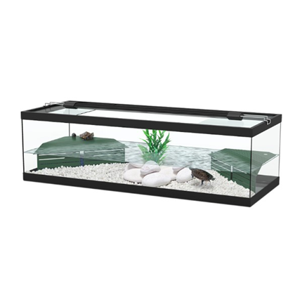 Aquatlantis akvaterarij Tortum za vodne želve, črn - 125 L / 104 x 40 x 30 cm