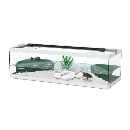Aquatlantis akvaterarij Tortum za vodne želve, bel - 125 L / 104 x 40 x 30 cm