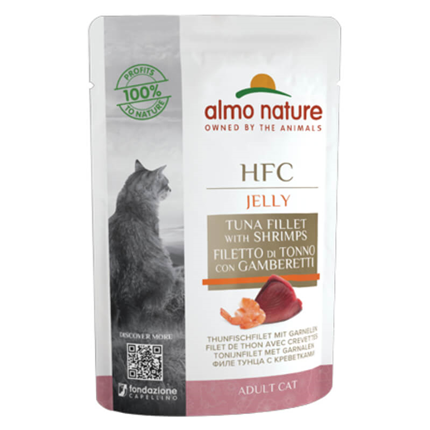 Almo Nature HFC Jelly vrečka - tunin file in rakci - 55 g