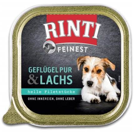 Rinti Feinest alutray - perutnina in losos - 150 g