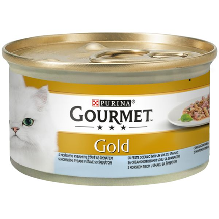 Gourmet Gold Duo - morska riba in špinača - 85 g