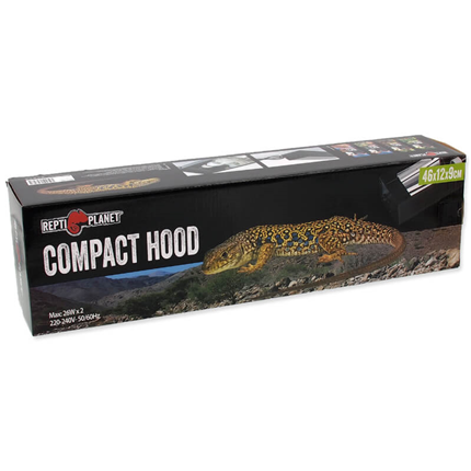 Repti Planet držalo za 2 žarnici Compact Hood - 46 x 12 x 9 cm