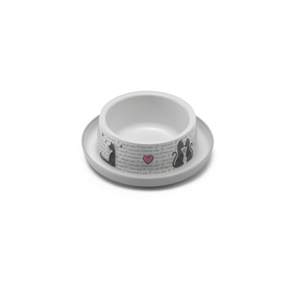 Moderna posodica Cats In Love, sivo bela - 350 ml