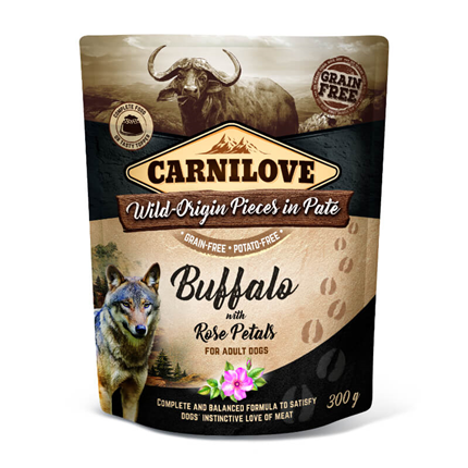 Carnilove Dog Adult - bivol & rožni listi, vrečka 300g