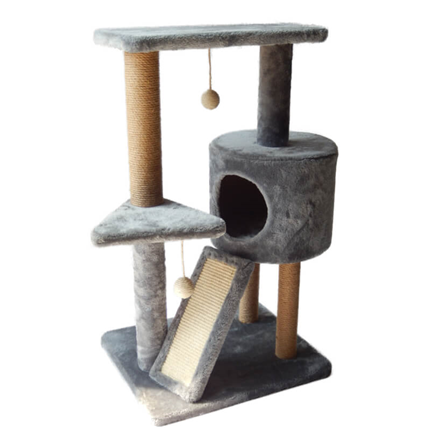 Pawise praskalnik Cat Scratch & Rest, siv - 35 x 35 x 45 cm