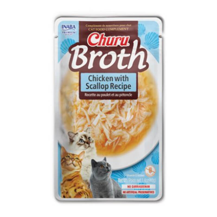 Inaba Cat Churu Broth, piščanec in pokrovača - 40 g