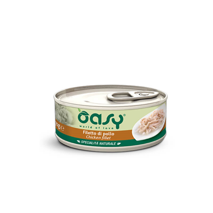 Oasy Natural Range adult piščančji file v želeju, konzerva