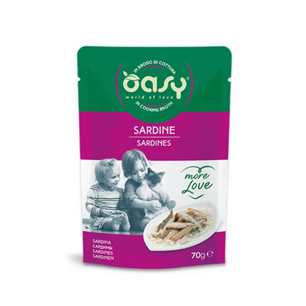 Oasy More Love Adult sardine v juhi, vrečka - 70 g