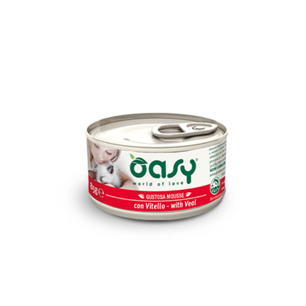 Oasy Tasty Mousse Adult teletina, mousse v konzervi - 85 g