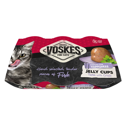 Voskes Delicatesse Jelly Cups posladek tuna in rakci v želeju, lonček - 6 x 25 g