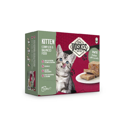 Voskes Multipack Paté Kitten piščanec in korenje, set paketkov - 8 x 85 g