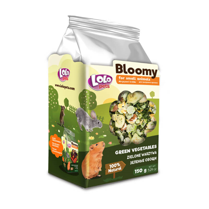 Lolo Bloomy posladek za kunce in glodalce, zelena zelenjava - 150 g