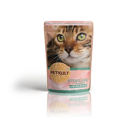 Petkult Cat Adult Sterilised - zajec - 100 g