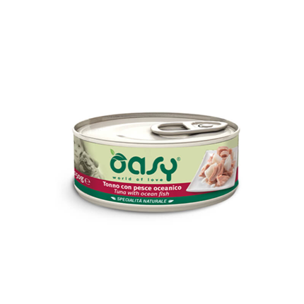 Oasy Natural Range Adult koščki v želeju - tuna in oceanske ribe - 150 g