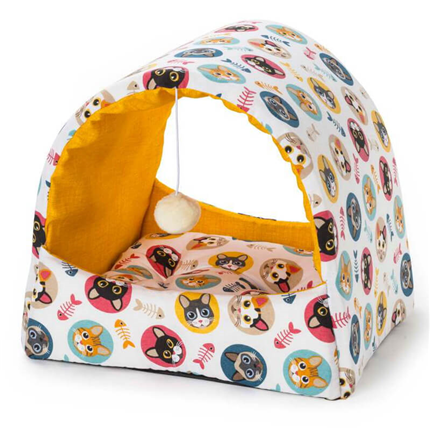 Leopet skrivališče Tenda Multicolor Cats, mucki - 45 x 38 x 40 cm