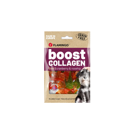 Flamingo BoostCollagen goveji čips z brusnico in šipkom - 60 g